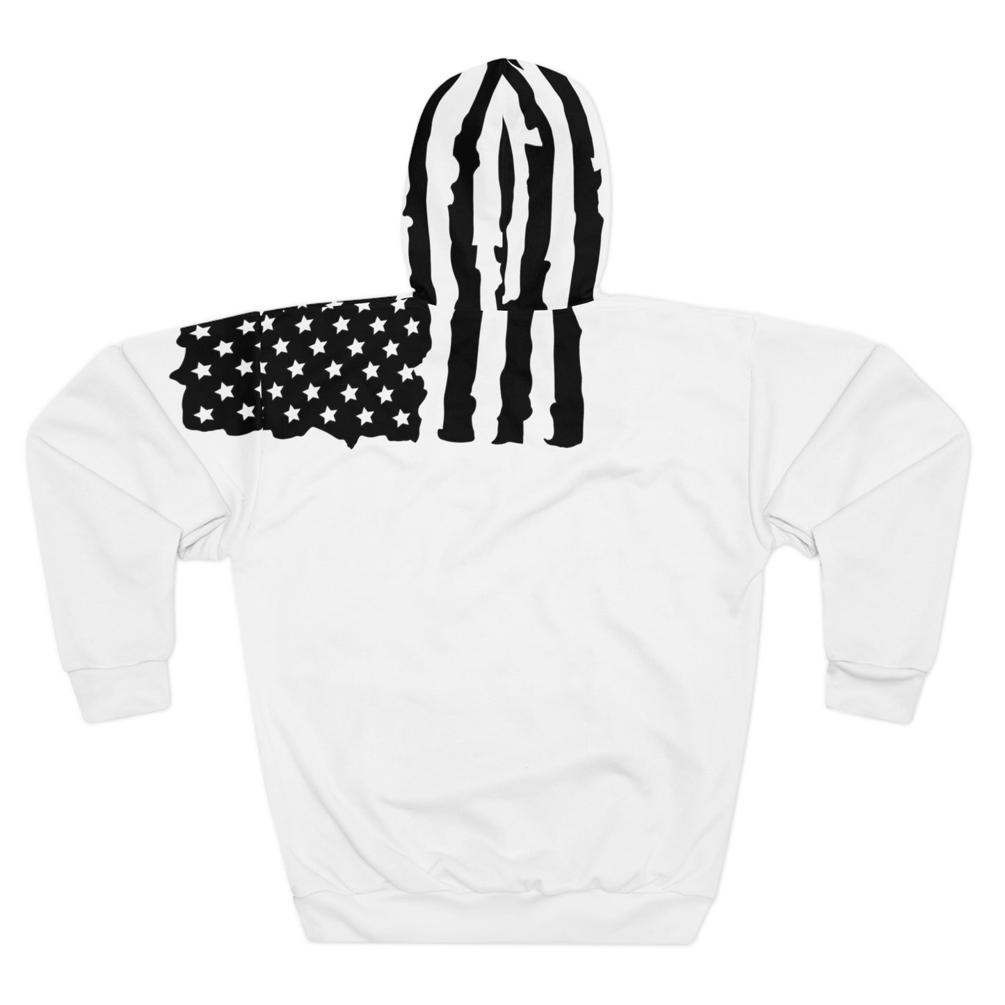 American flag hoodie Galatians 5:13 on the sleeve -REJECTS ONLY- Patriotic Christian Hoodie